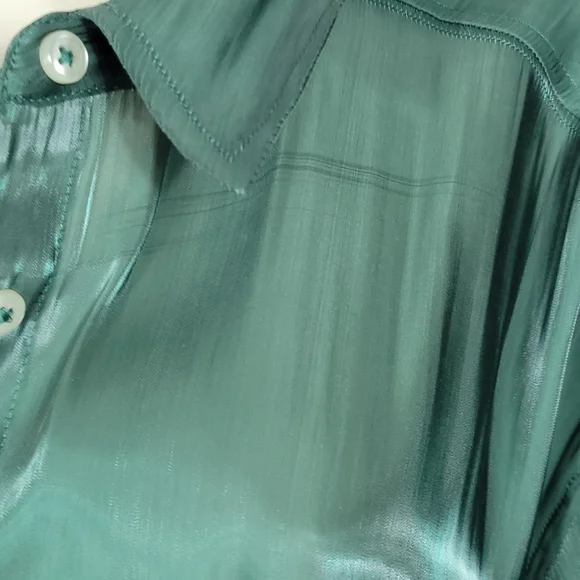 Anthropologie Silky Iridescent Buttondown Shirt Size Extra Large - Picture 11 of 14